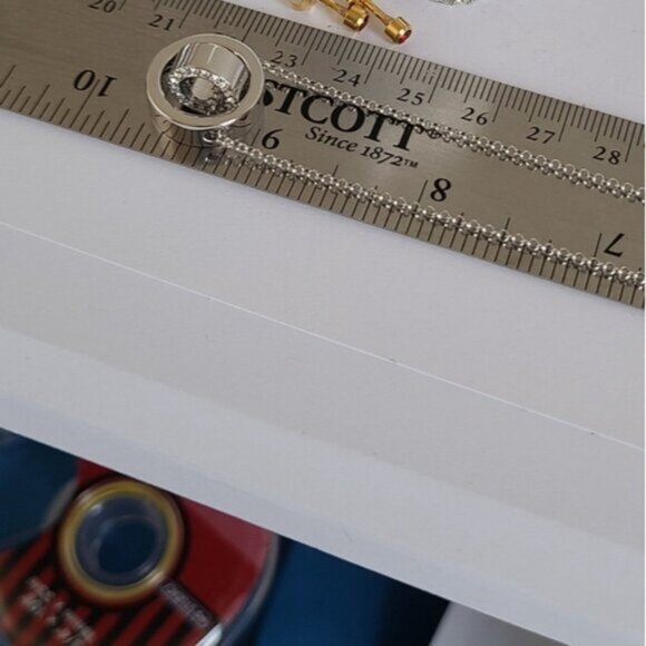 Swarovski Pave Hollow Crystal Circle 18 Inch Pendant Necklace - Picture 14 of 14